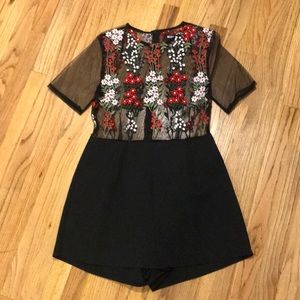 Missguided mesh floral romper